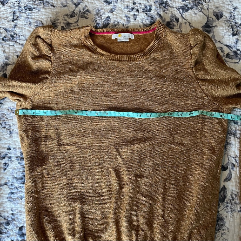 Boden Sparkle Puff Sleeve Sweater Gold - Picture 6 of 9
